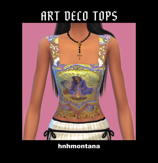 ⊹ ࣪ ˖ ART-DECO tops для Симс 4. Скачать мод