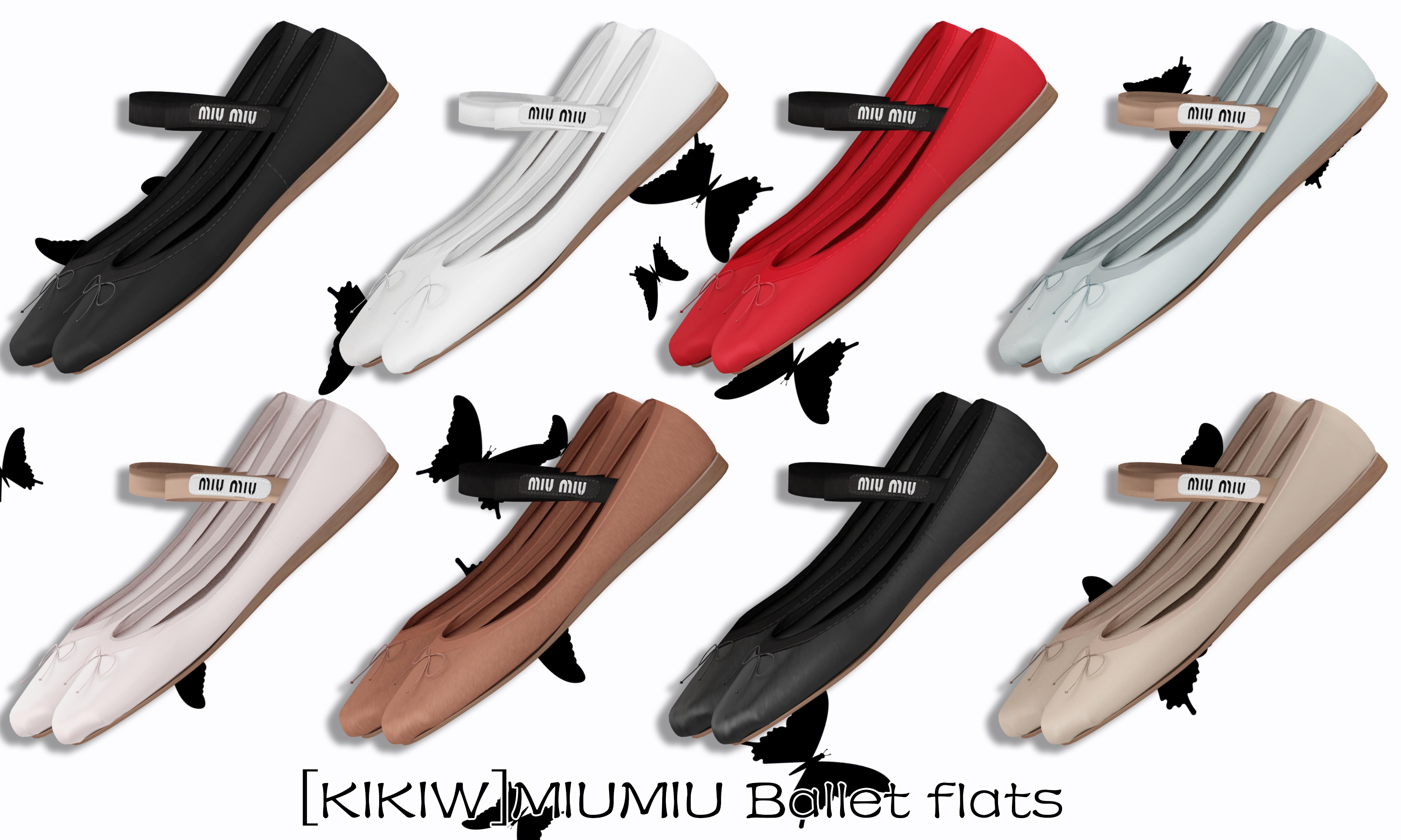 Балетки "MIU MIU Ballet flats" для Симс 4. Скачать мод