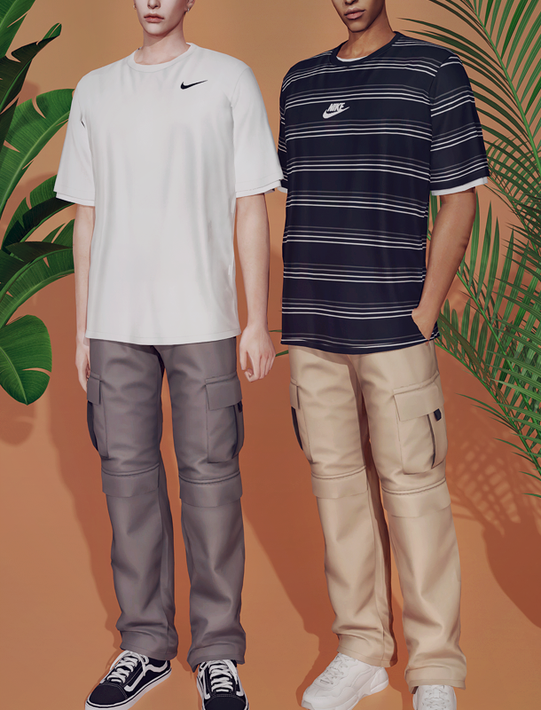 Cargopants & T-shirt для Симс 4. Скачать мод