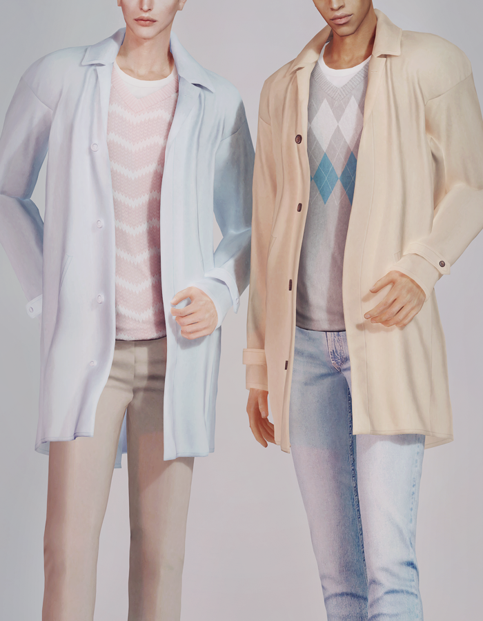 Casual Coat Men`s для Симс 4. Скачать мод