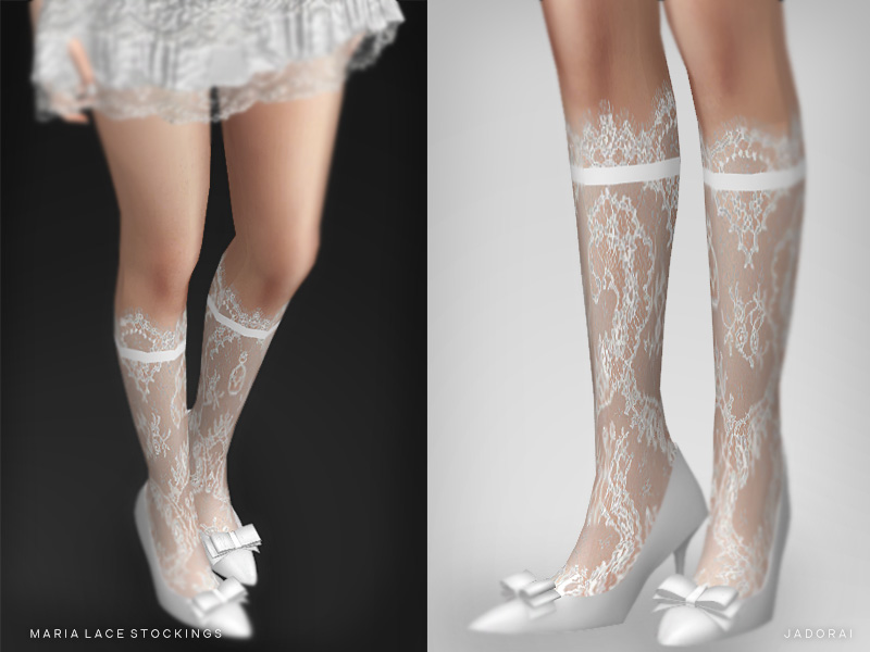Чулки - Maria Lace Stockings для Симс 4. Скачать мод