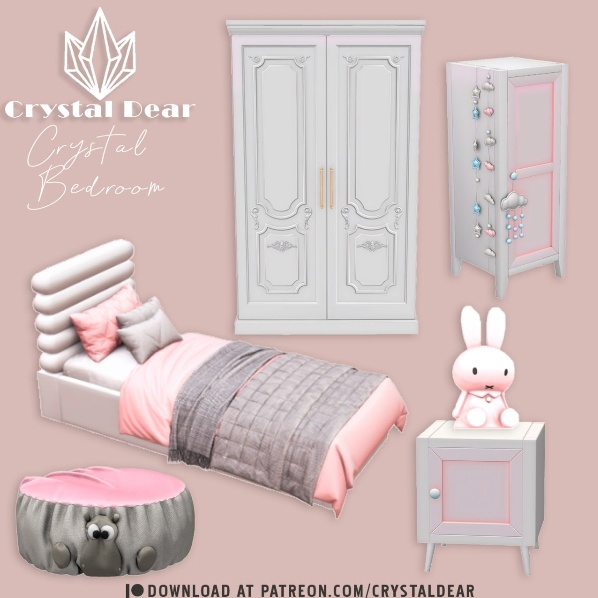 Crystal Dear - Crystal Bedroom для Симс 4. Скачать мод