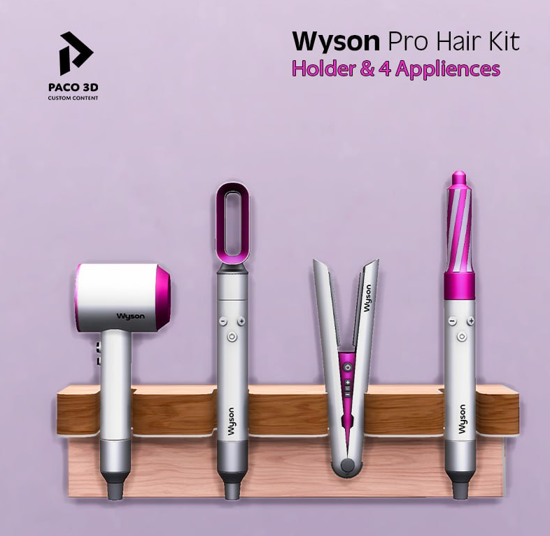 Декор фен Pacosims - Wyson Pro Hair Kit для Симс 4. Скачать мод