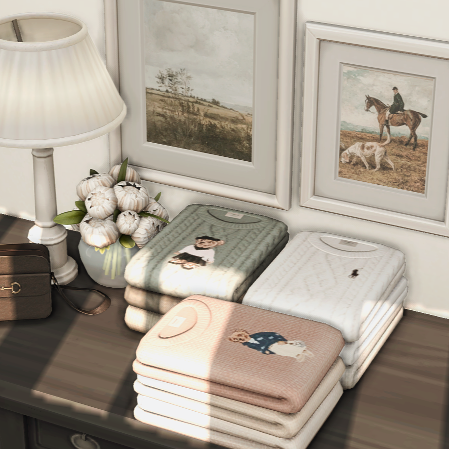 Декор - Ralph Lauren Folded Sweaters для Симс 4. Скачать мод