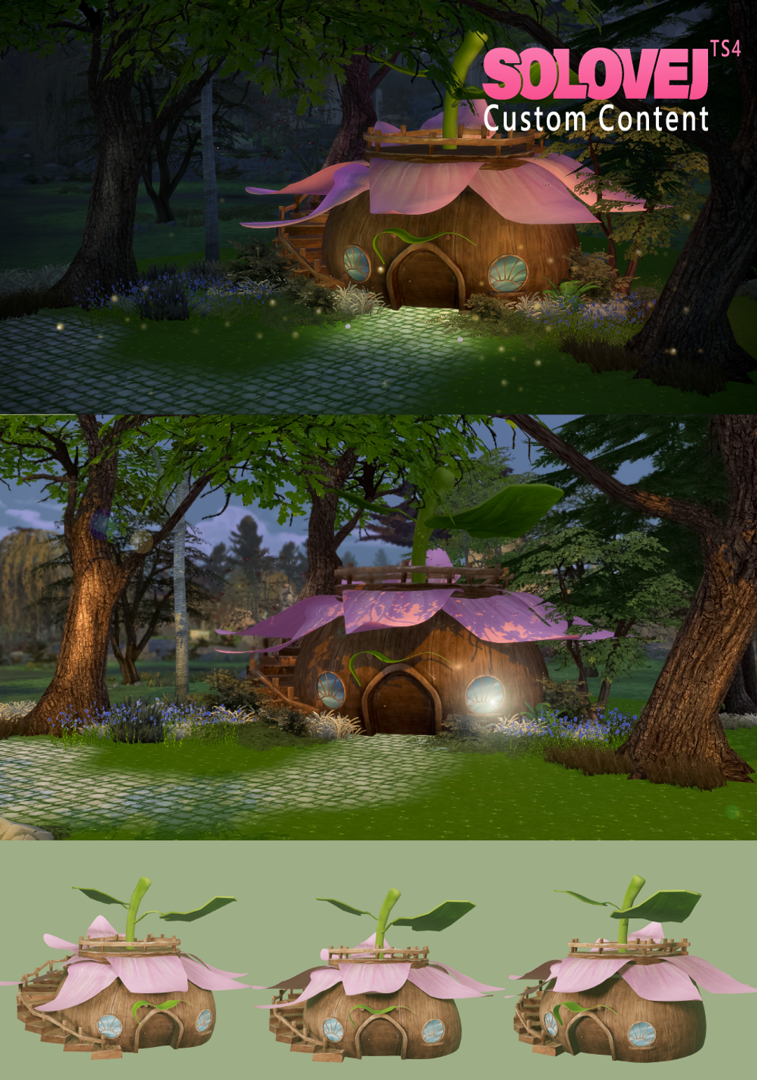 Декоративный домик Fairy house BY SOLOVEJ для Симс 4. Скачать мод