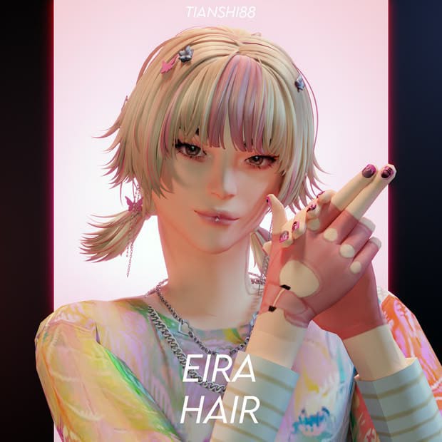 EIRA HAIR для Симс 4. Скачать мод