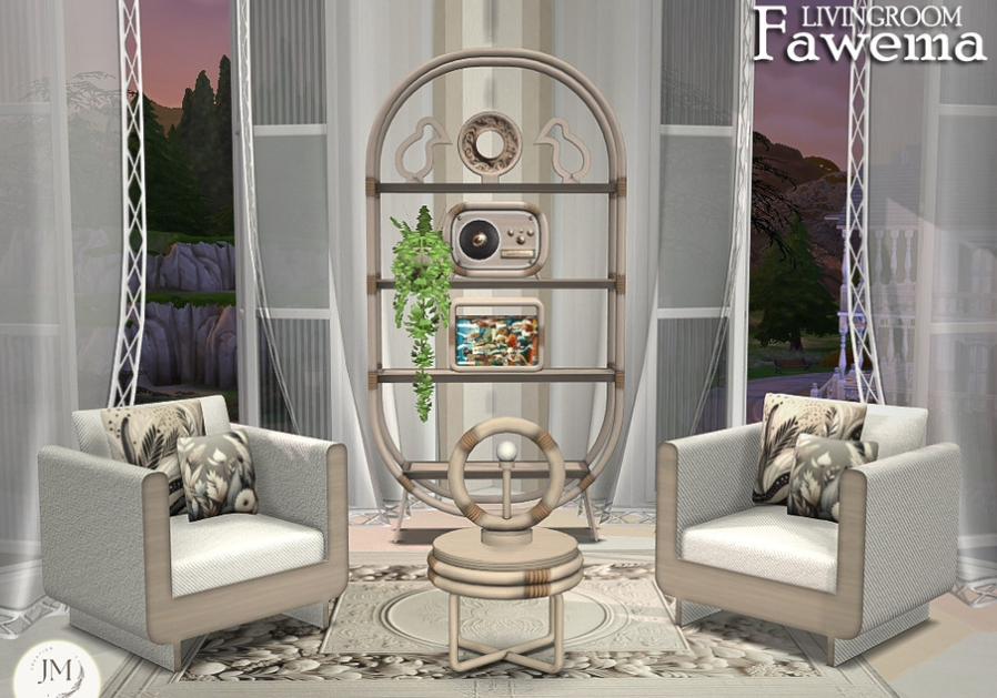 Fawema livingroom2 set для Симс 4. Скачать мод