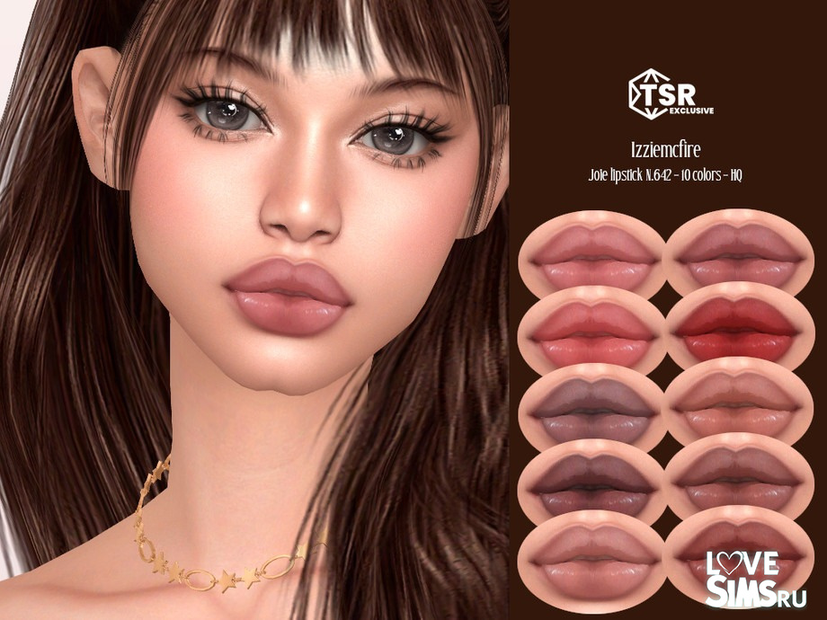 Губная помада - Joie Lipstick N.642 для Симс 4. Скачать мод