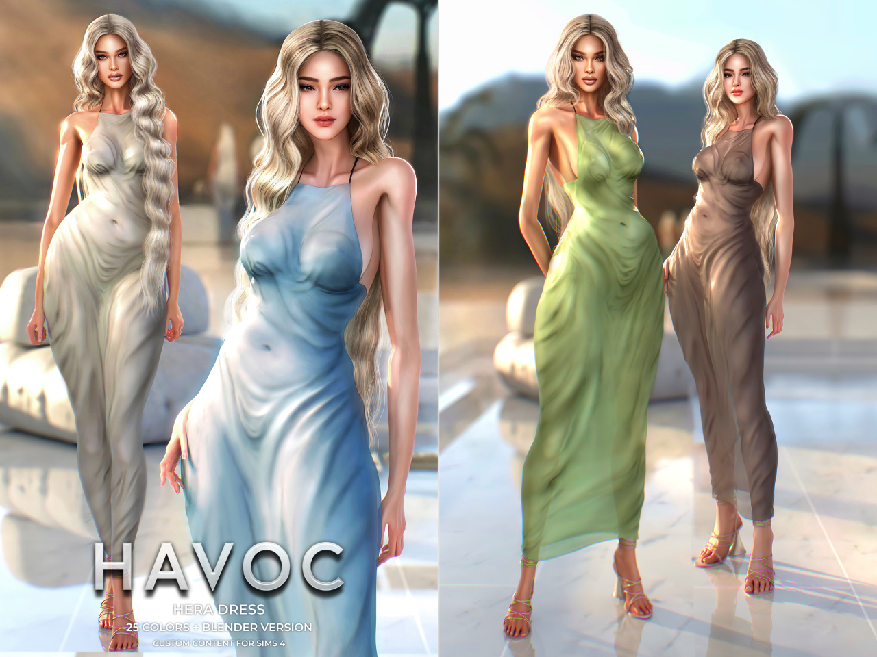 HAVOC - Hera Dress для Симс 4. Скачать мод