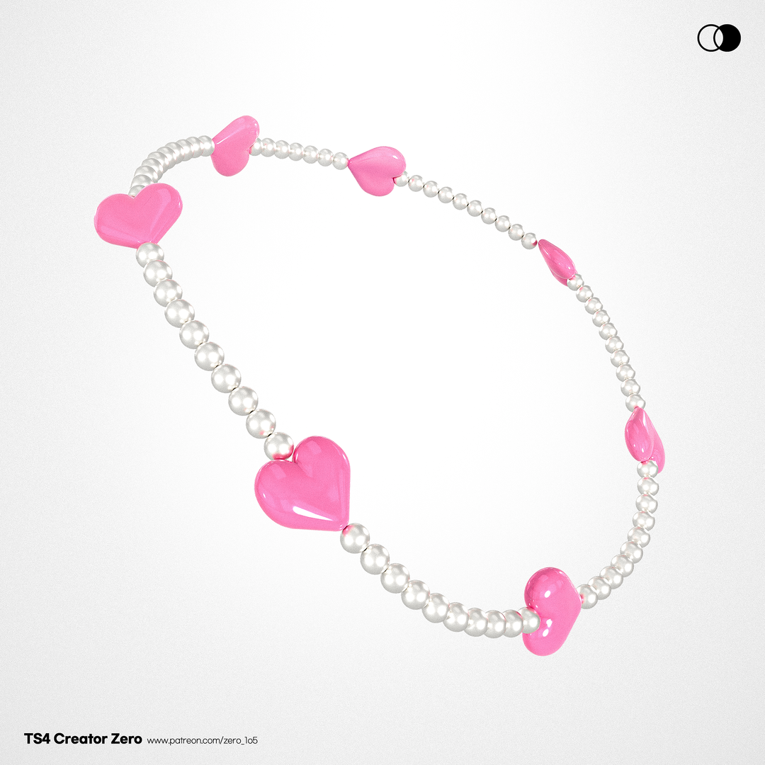 🩷Heart Pearl Necklace🩷 для Симс 4. Скачать мод