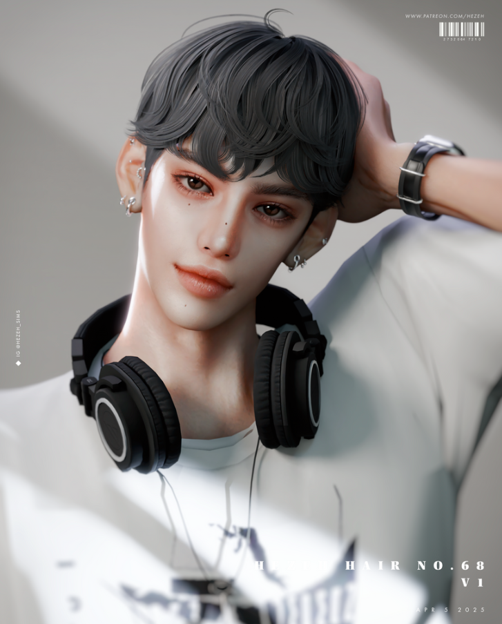 [Hezeh]Hair_No.68 V1 для Симс 4. Скачать мод