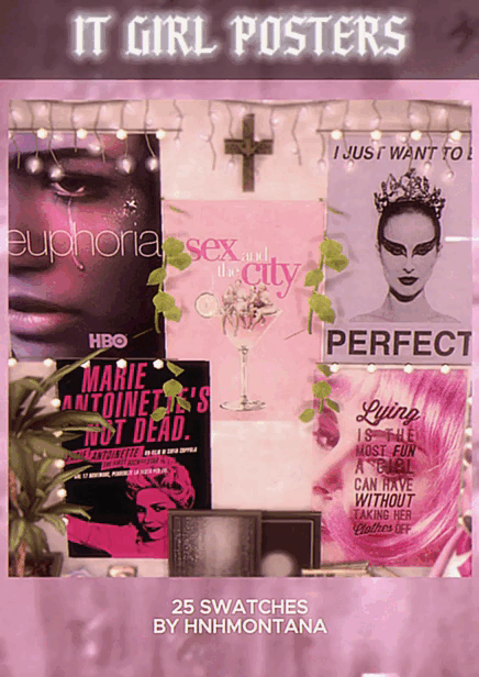‧₊ ᵎᵎ IT GIRL POSTERS для Симс 4. Скачать мод
