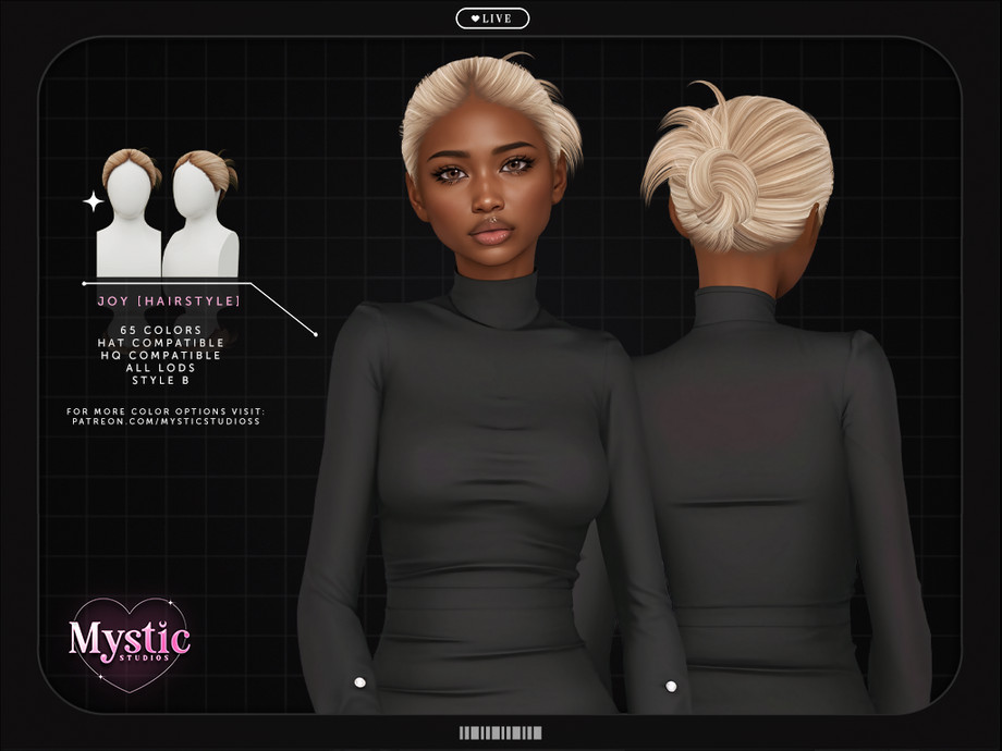 Joy (Hairstyle) - Style B для Симс 4. Скачать мод
