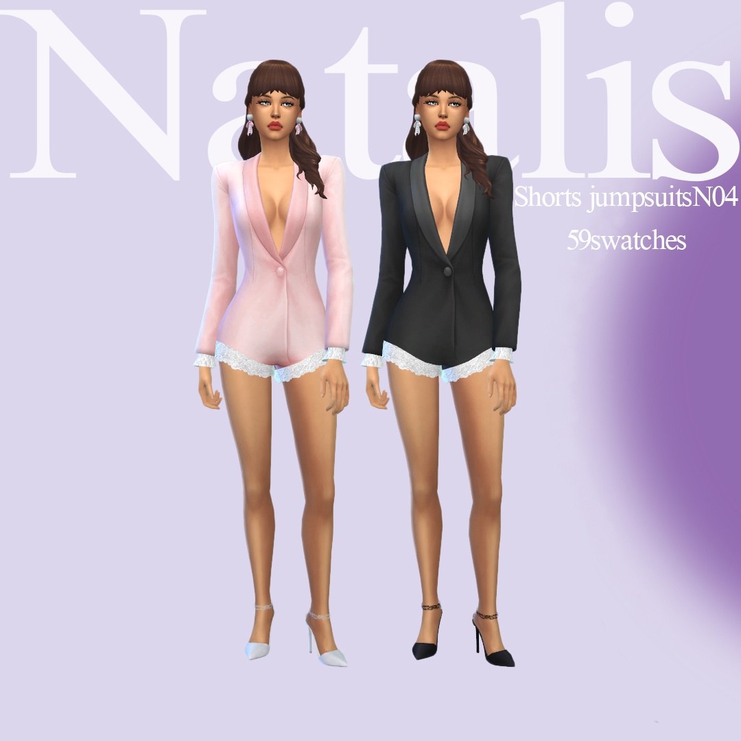 Комбинезон - Shorts jumpsuits N04 для Симс 4. Скачать мод