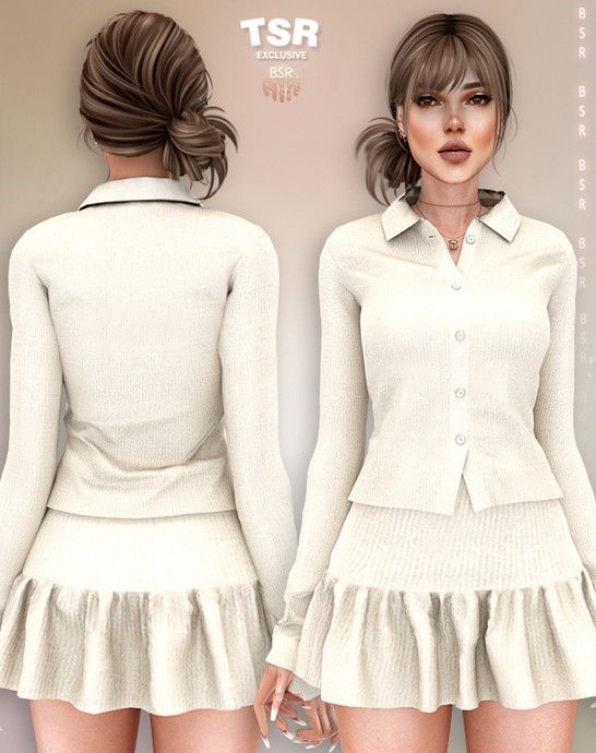 Комплект для симочки "CREAM SET-585" для Симс 4 для Симс 4. Скачать мод