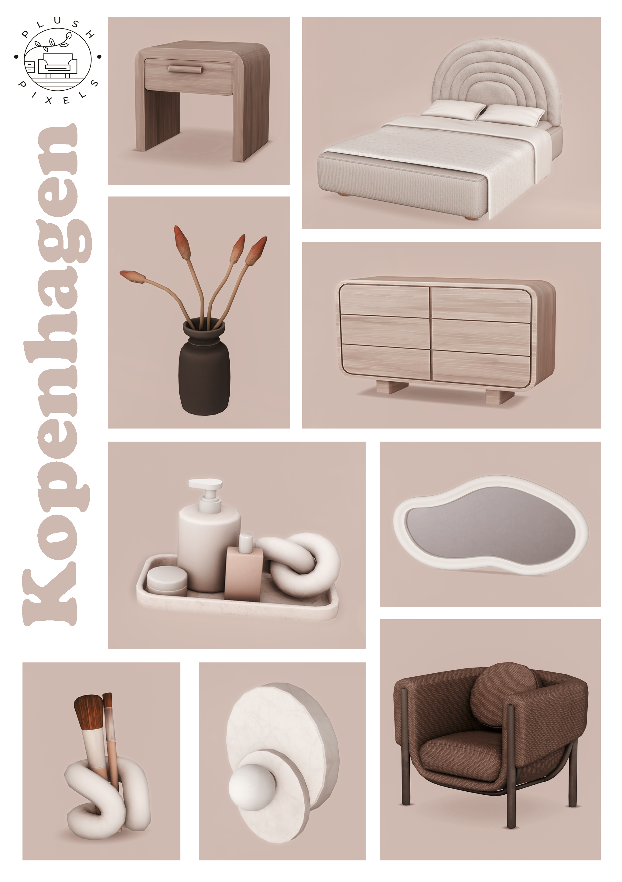 Kopenhagen bedroom для Симс 4. Скачать мод