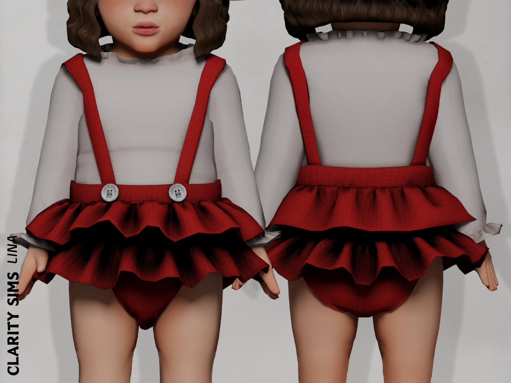Костюмчик - Lina Outfit Infant для Симс 4. Скачать мод