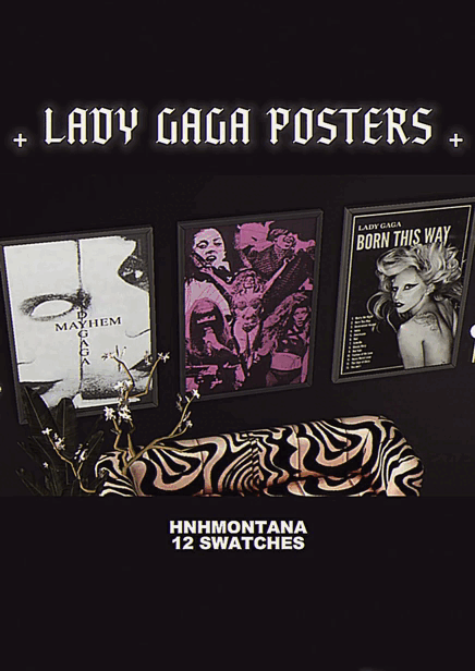 ‧₊ ᵎᵎ LADY GAGA POSTERS для Симс 4. Скачать мод