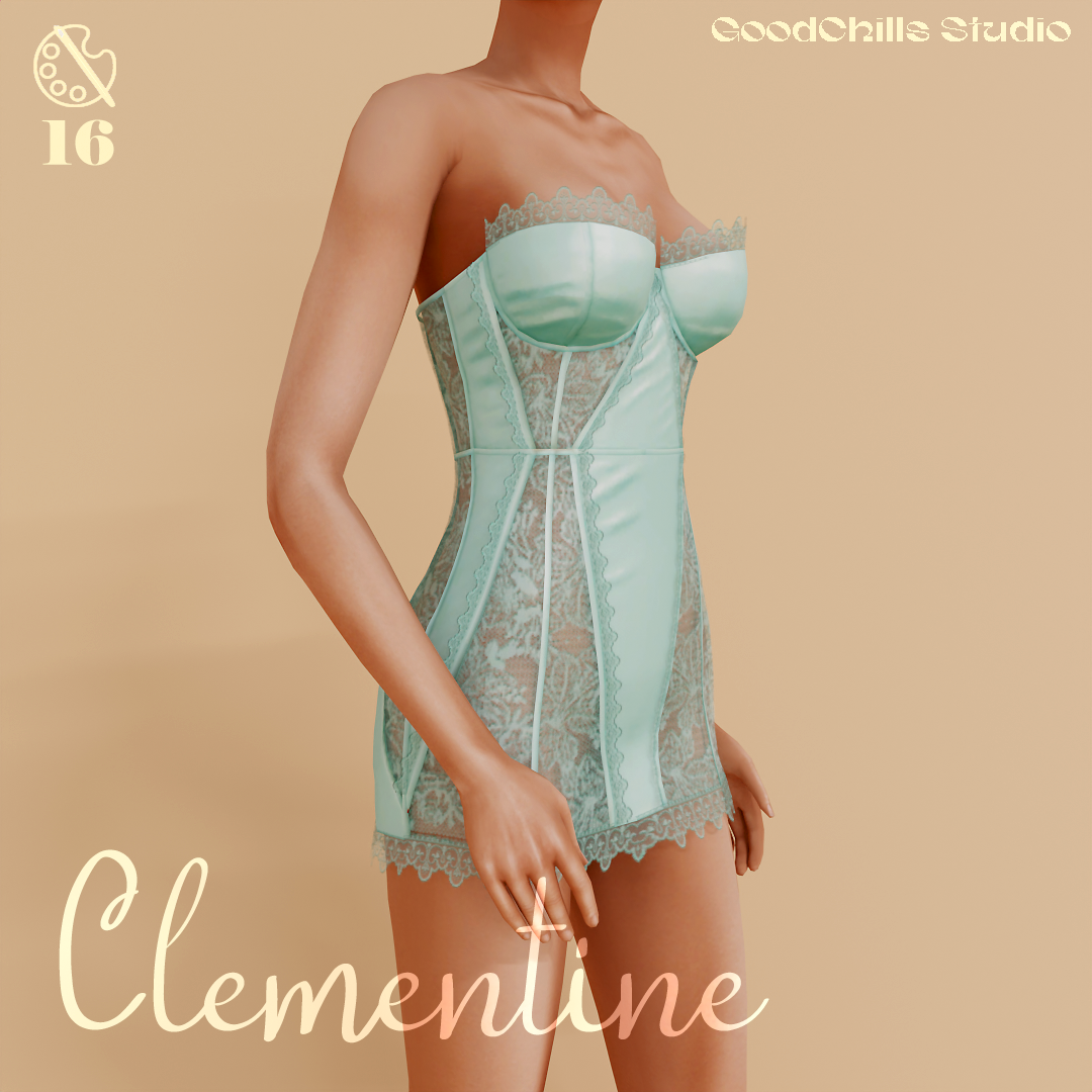 Lingerie Clementine Nightgown для Симс 4. Скачать мод