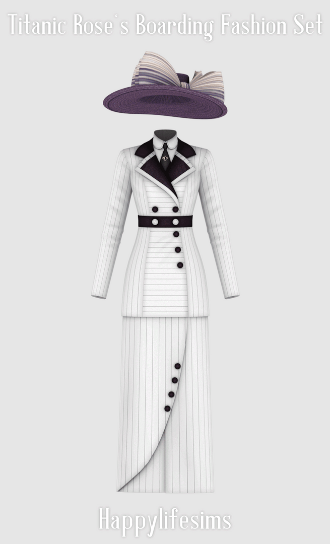[Lonelyboy] TS4 Titanic Rose's Boarding Fashion Set для Симс 4. Скачать мод