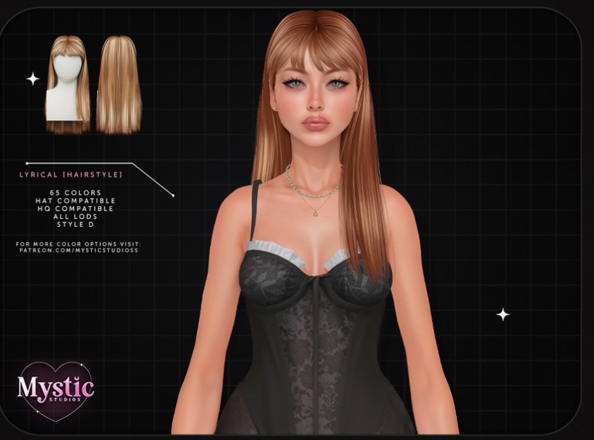 Lyrical (Hairstyle) - Style D для Симс 4. Скачать мод