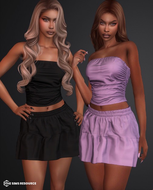 Madisyn top & skirt для Симс 4. Скачать мод