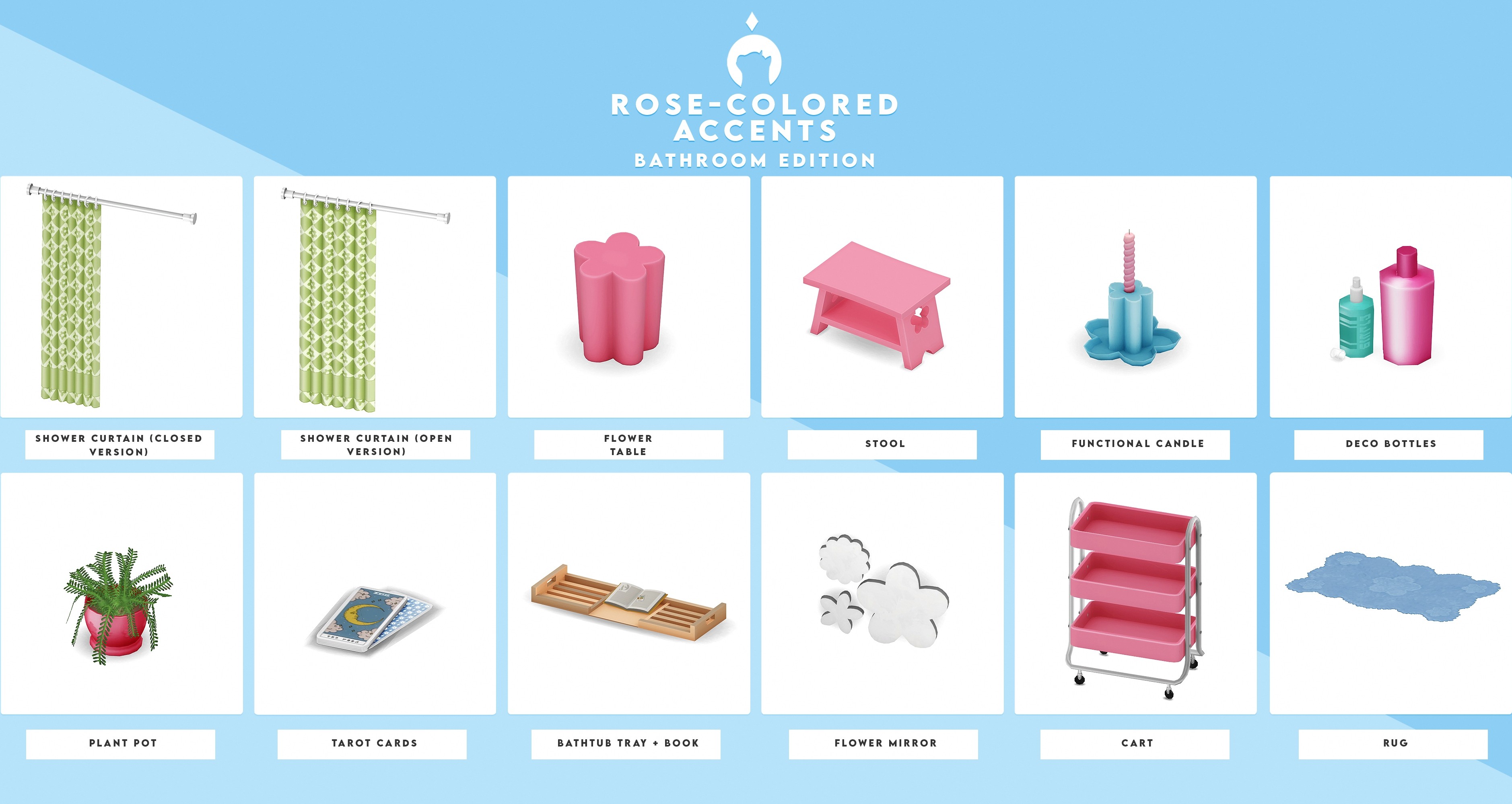 🌺Мебель и декор "Rose-Colored Accents Bathroom Edition" для Симс 4. Скачать мод