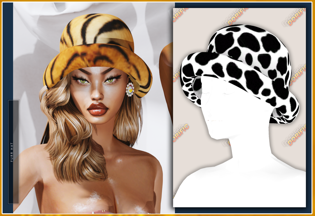 Меховая панама - FURR HAT ANIMAL PRINT для Симс 4. Скачать мод