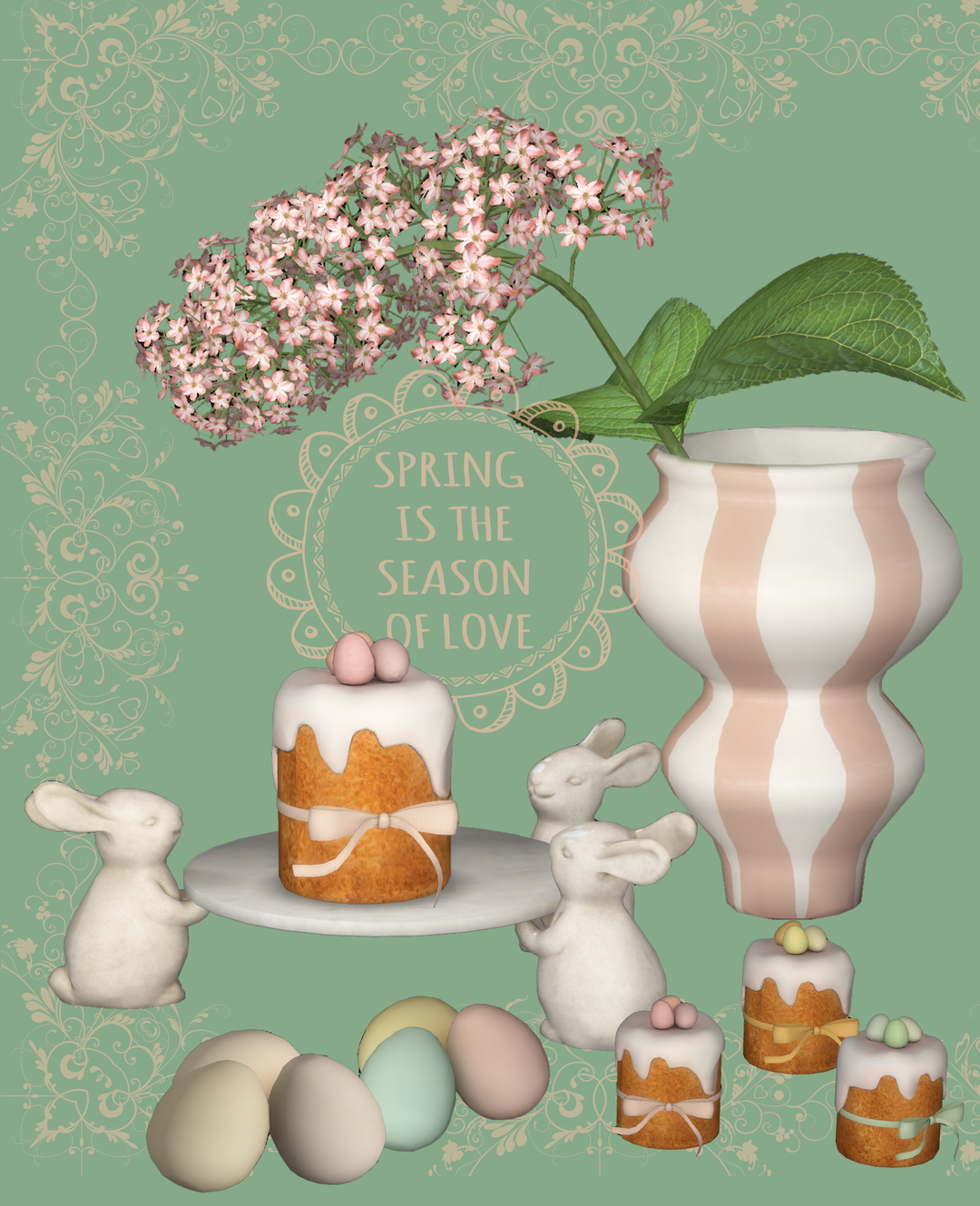 Mini Spring/Easter set от Pinkbox AnYe для Симс 4. Скачать мод