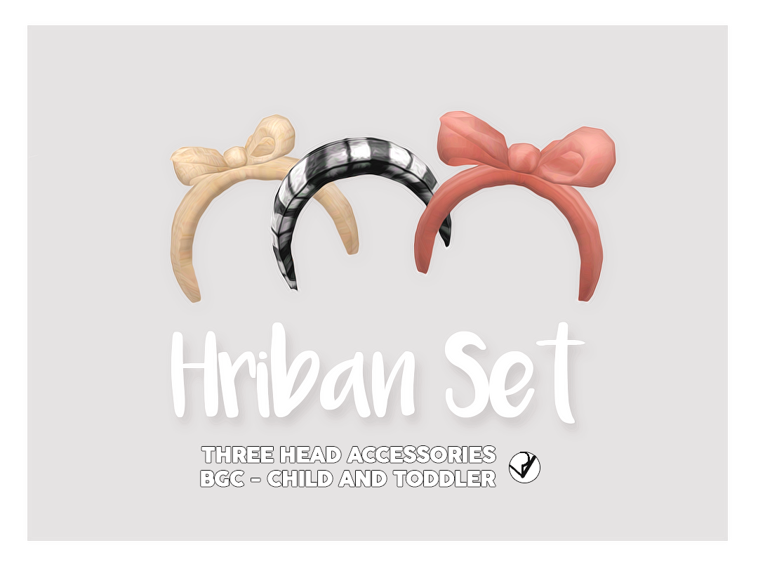 Набор ободков - Hriban Set Three Head Accessories  для Симс 4. Скачать мод