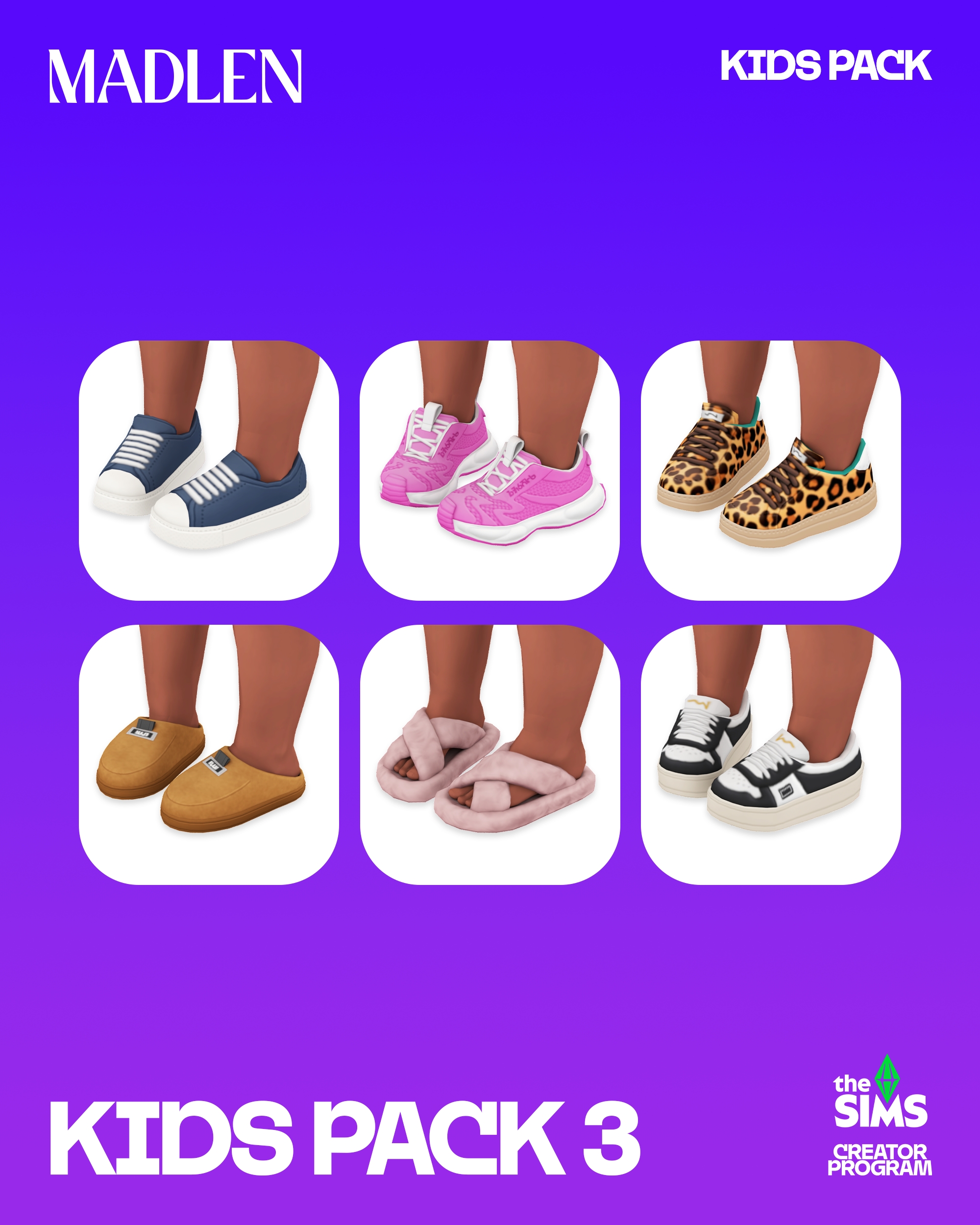 Набор обуви для детей "Kids Pack 3" для Симс 4. Скачать мод