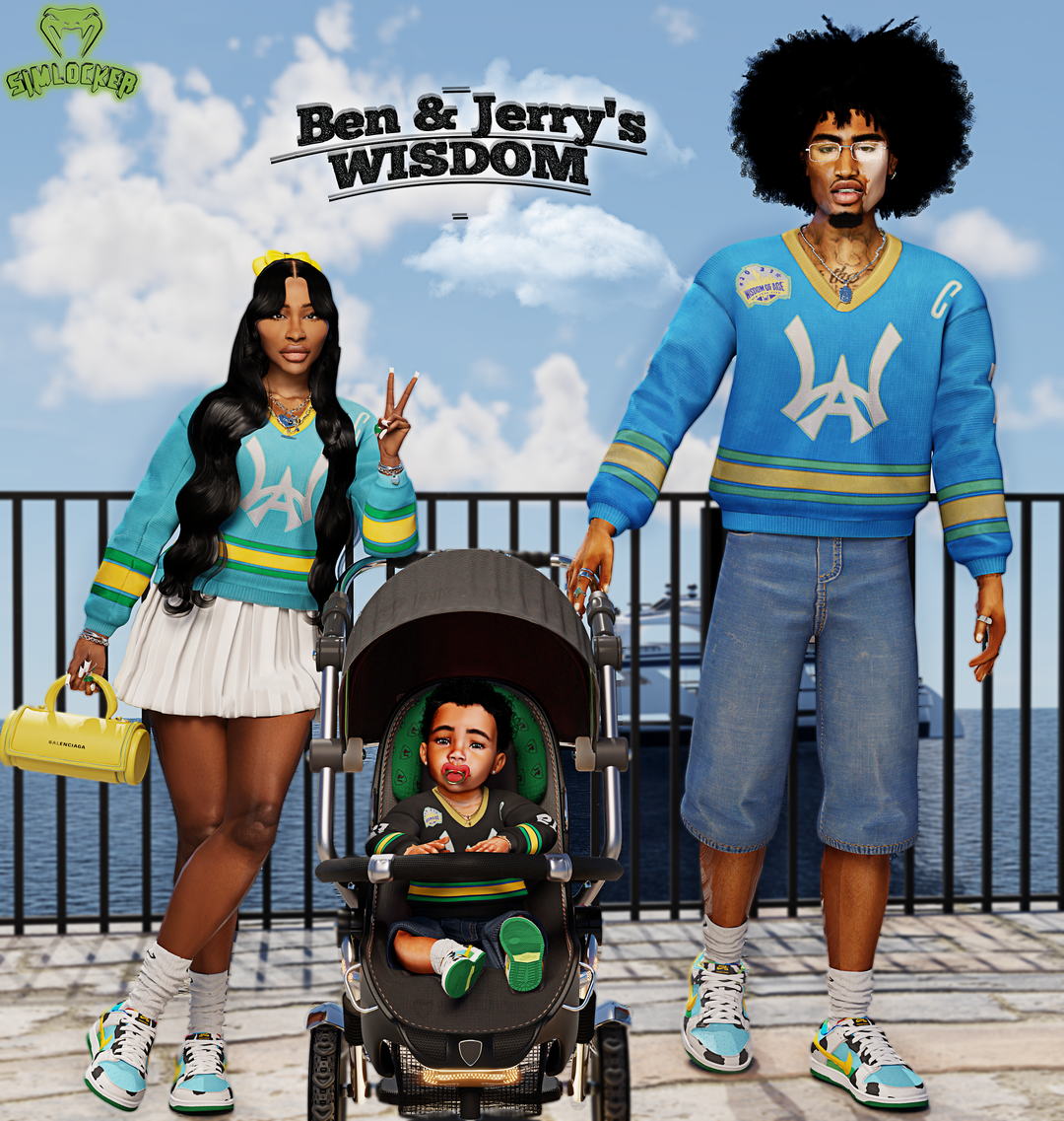 Набор одежды и обуви - Ben & Jerry`s Wisdom  для Симс 4. Скачать мод