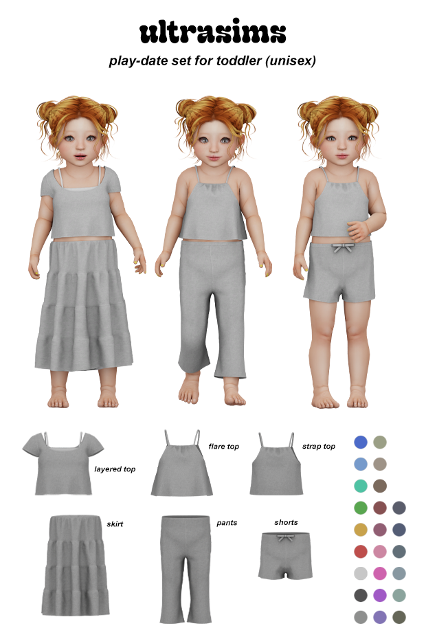 Набор одежды - Play-date set for toddler для Симс 4. Скачать мод