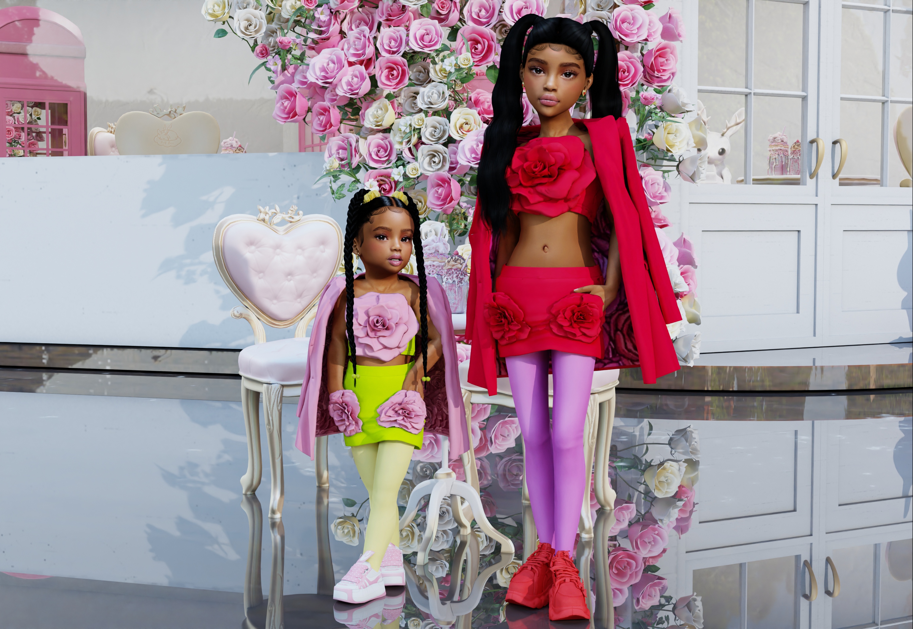🌹Набор одежды - Rose (toddler, child) для Симс 4. Скачать мод