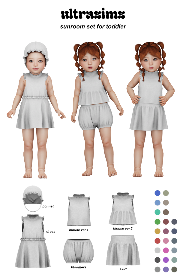 Набор одежды - Sunroom Set for toddler для Симс 4. Скачать мод