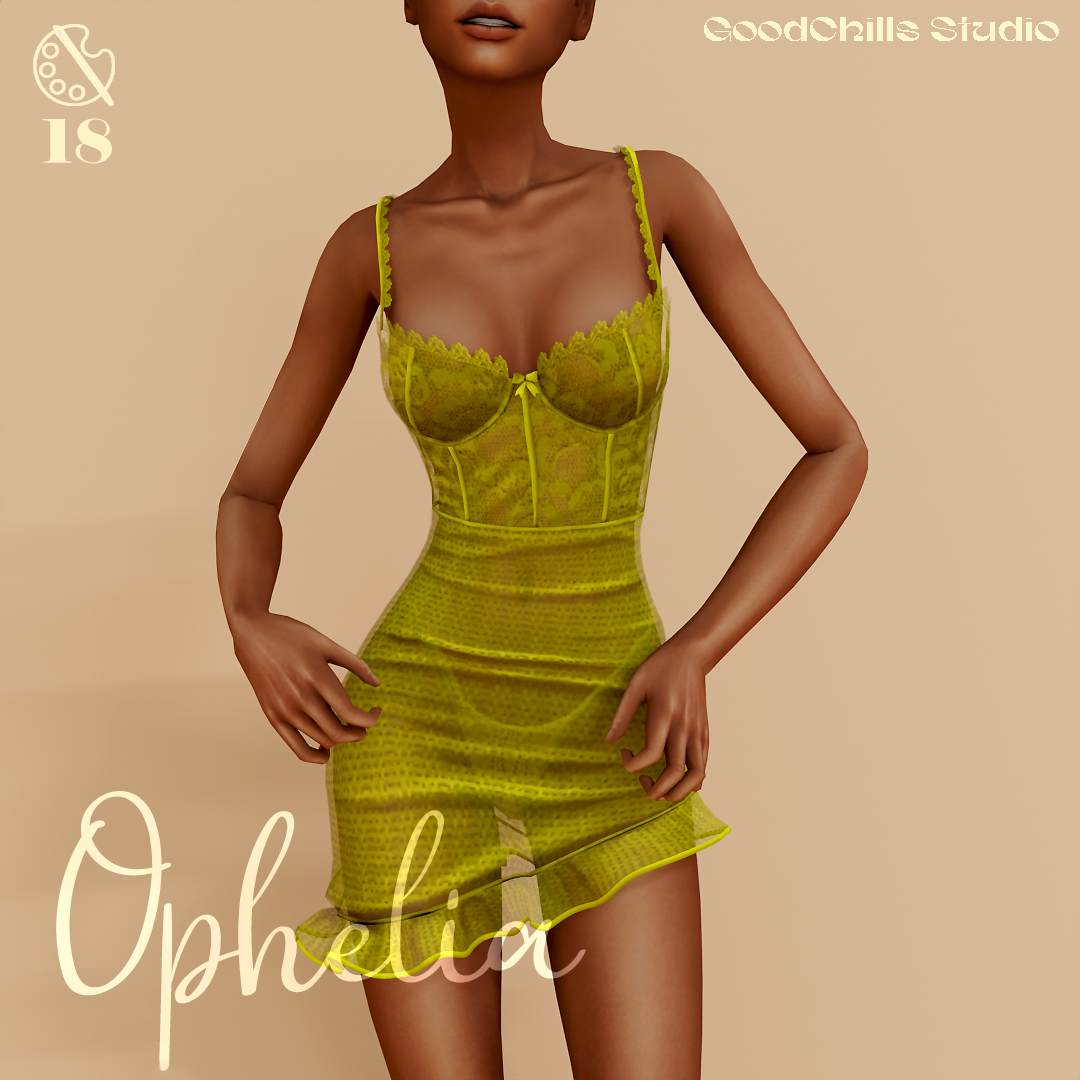 Ophelia Dress для Симс 4. Скачать мод