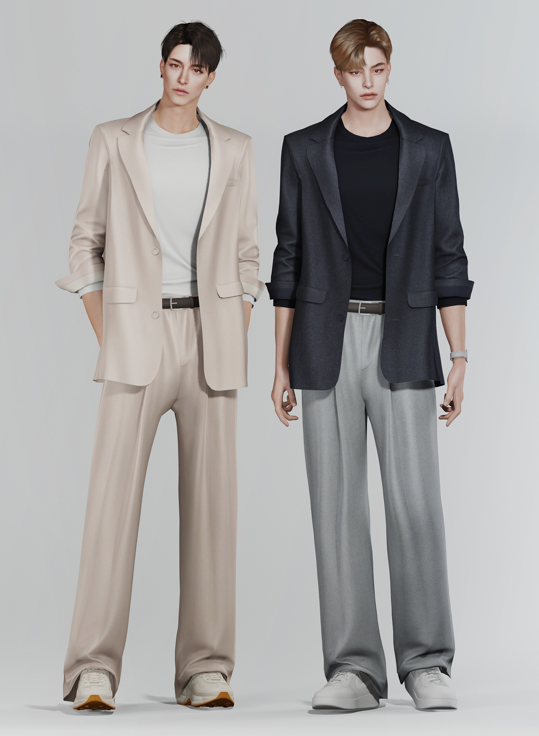 Overfit suit - jacket & pants для Симс 4. Скачать мод