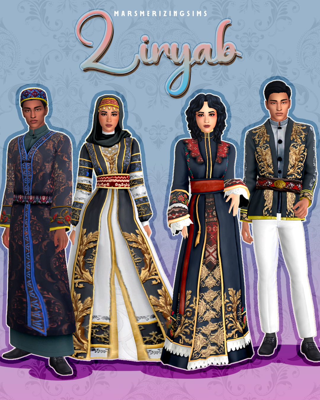 Пак мужской и женской восточной одежды для Симс 4. Скачать мод