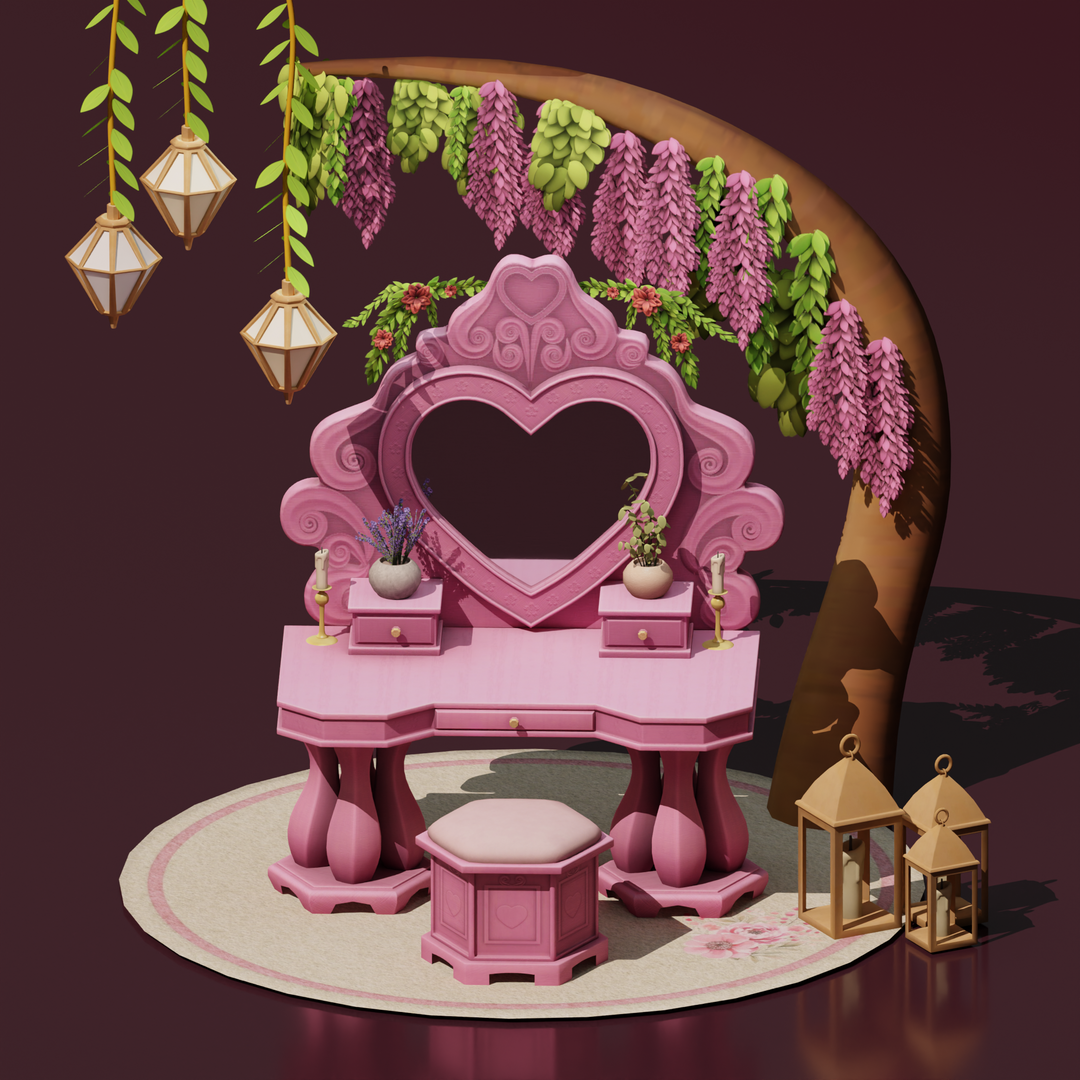 Pink Wooden Vanity для Симс 4. Скачать мод