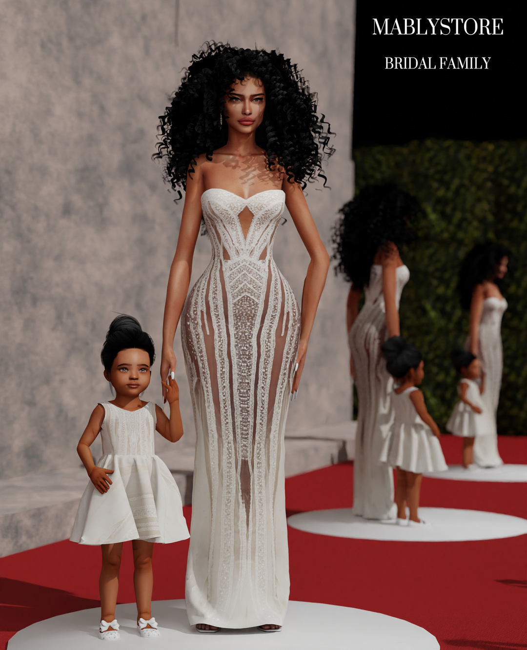 Платье "Bridal family"  для Симс 4. Скачать мод