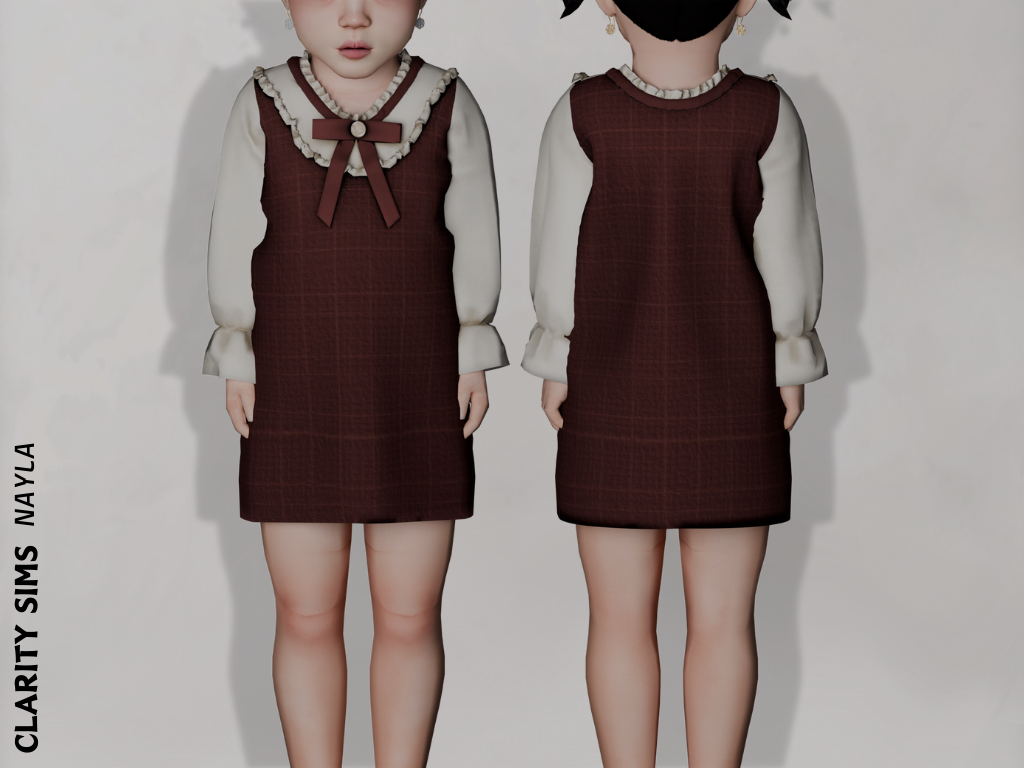 Платье - Nayla Dress Toddler для Симс 4. Скачать мод