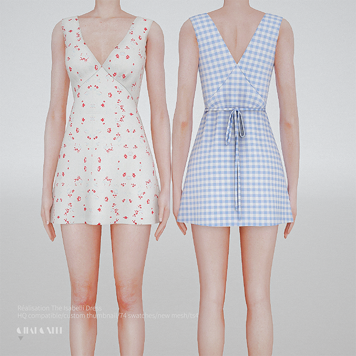 Платье "Réalisation The Isabelli Dress" для Симс 4. Скачать мод