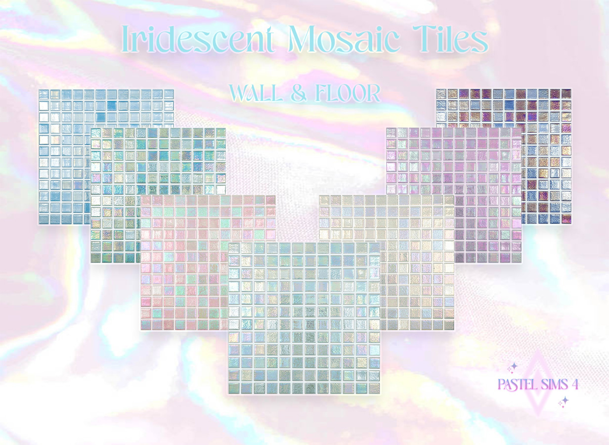 Плитка - Iridescent Mosaic Tiles Wall & Floor для Симс 4. Скачать мод
