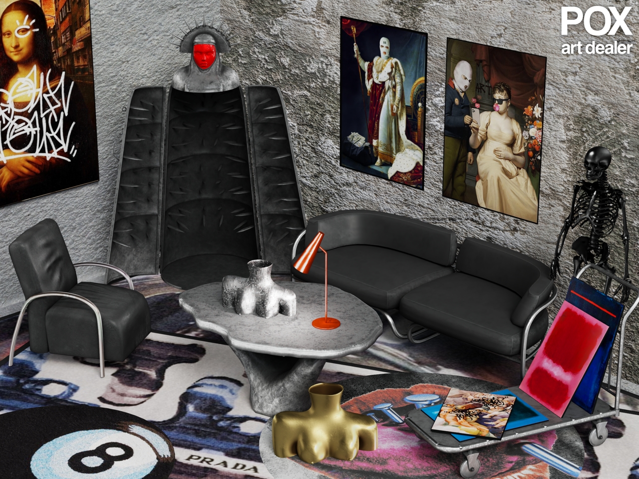 POX Art Dealer Set для Симс 4. Скачать мод
