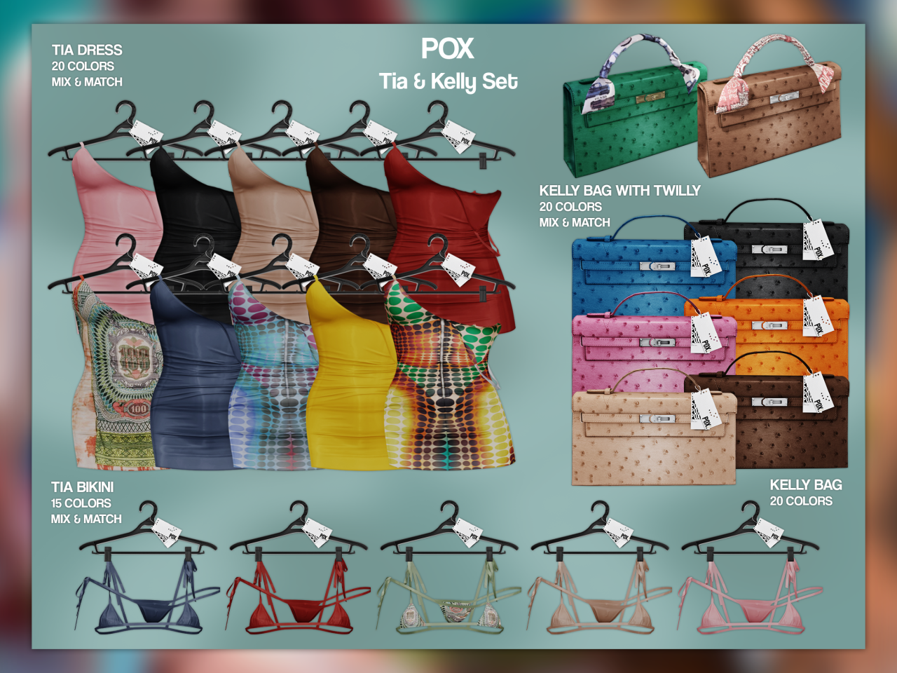 POX - Tia & Kelly Set для Симс 4. Скачать мод