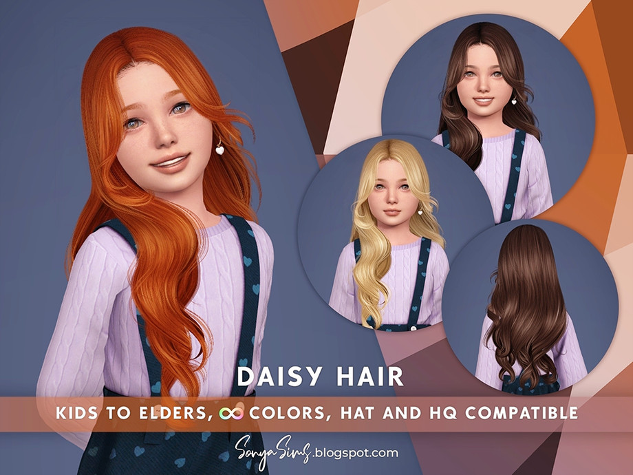 Прическа - Daisy Hair Child для Симс 4. Скачать мод
