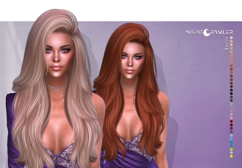 Прическа - GLARE HAIR для Симс 4. Скачать мод