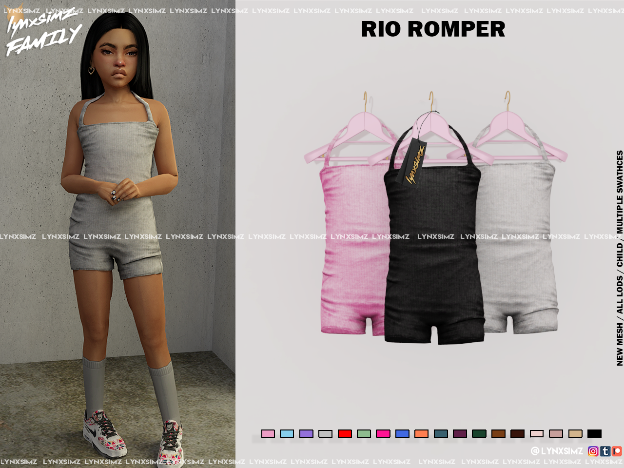 Rio Romper Child  для Симс 4. Скачать мод