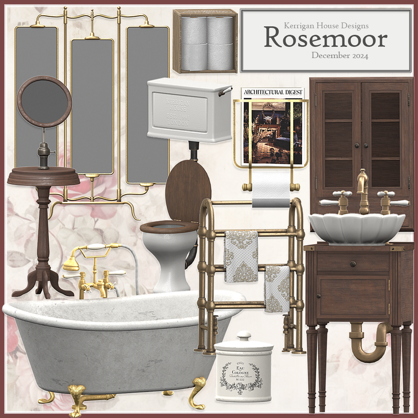 Rosemoor Bathroom Set для Симс 4. Скачать мод