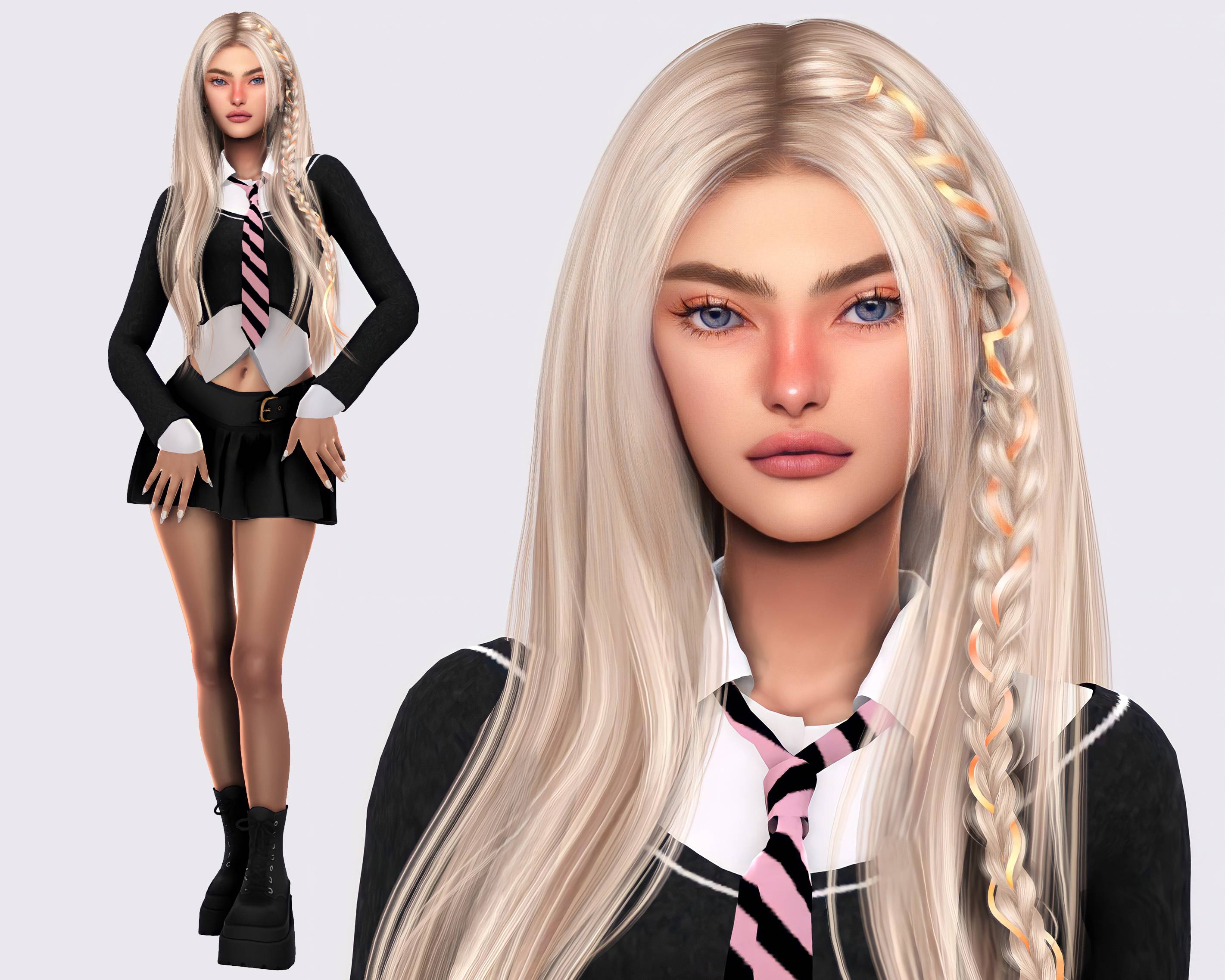 S-Club - (The Carnival) Long braid hairstyle 010325 by S-CLUB для Симс 4. Скачать мод